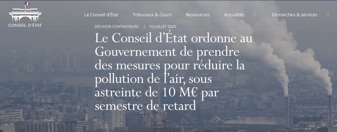L'air de rien, le Conseil d'État sanctionne le Gouvernement sur la pollution… de l'air ! L'air de rien, le Conseil d'État sanctionne le Gouvernement sur la pollution… de l'air !