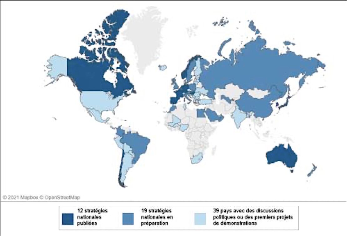 Stratégie mondiale sur l'hydrogène, encore trop peu de pays déclarés ! Stratégie mondiale sur l'hydrogène, encore trop peu de pays déclarés !