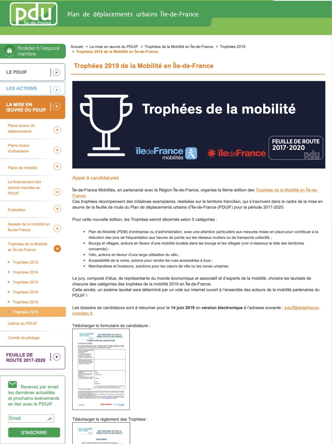 Trophées 2019 de la Mobilité en Île-de-France Trophées 2019 de la Mobilité en Île-de-France